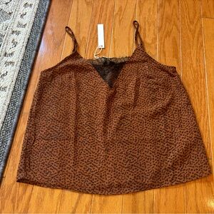 Crescent Tank Top with Lace Detail Womens Size Small NWT